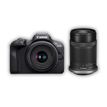 دوربین بدون آینه Canon EOS R100 بهمراه لنزهای 45-18 و 210-55 میلیمتر