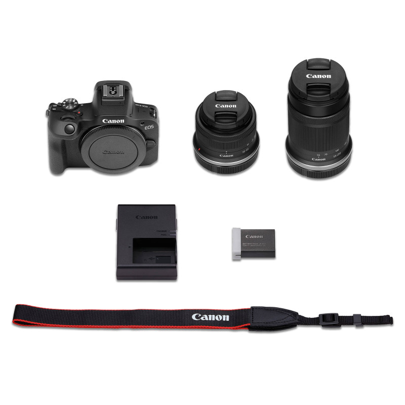 دوربین بدون آینه Canon EOS R100 بهمراه لنزهای 45-18 و 210-55 میلیمتر
